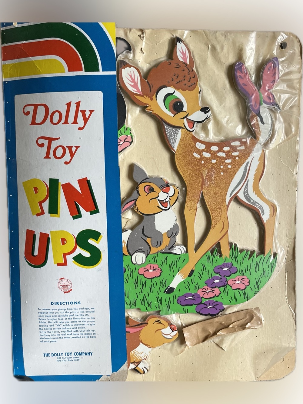 Vintage 1950-1960’s Walt Disney Bambi Thumper & Flower Owl 4 PCs Wall Decor